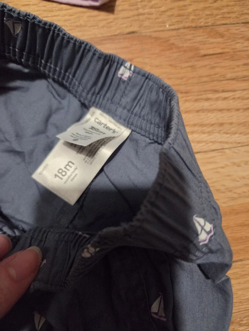 Carter's Lavender Polo and Navy Sailboat Shorts Set / 12-18 Months
